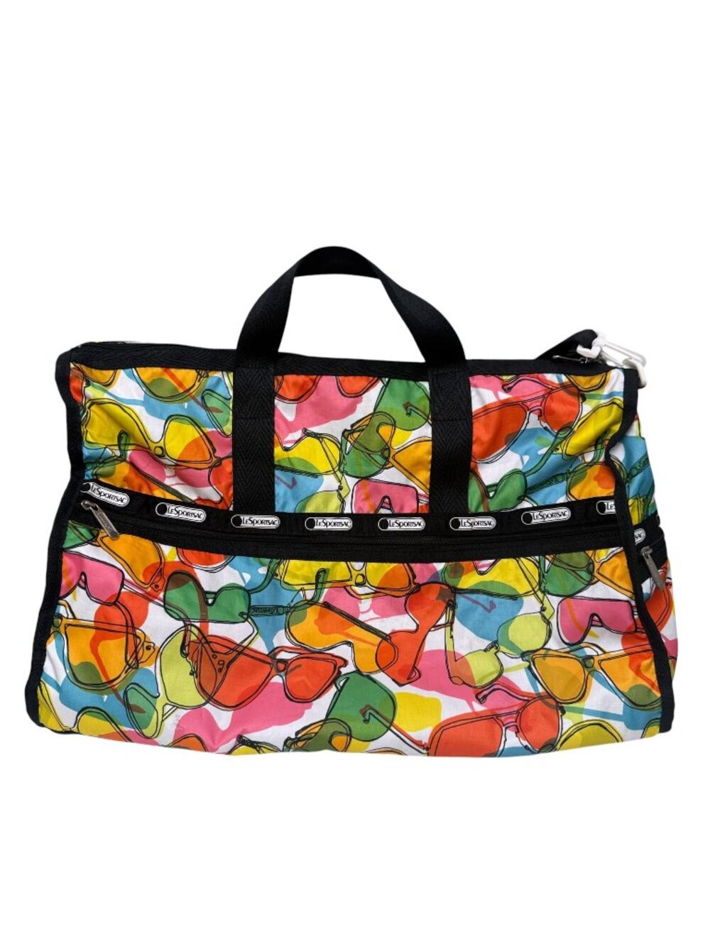 LeSportsac Weekender Duffle Bag Large Multicolor Sunglasses Print Travel Tote